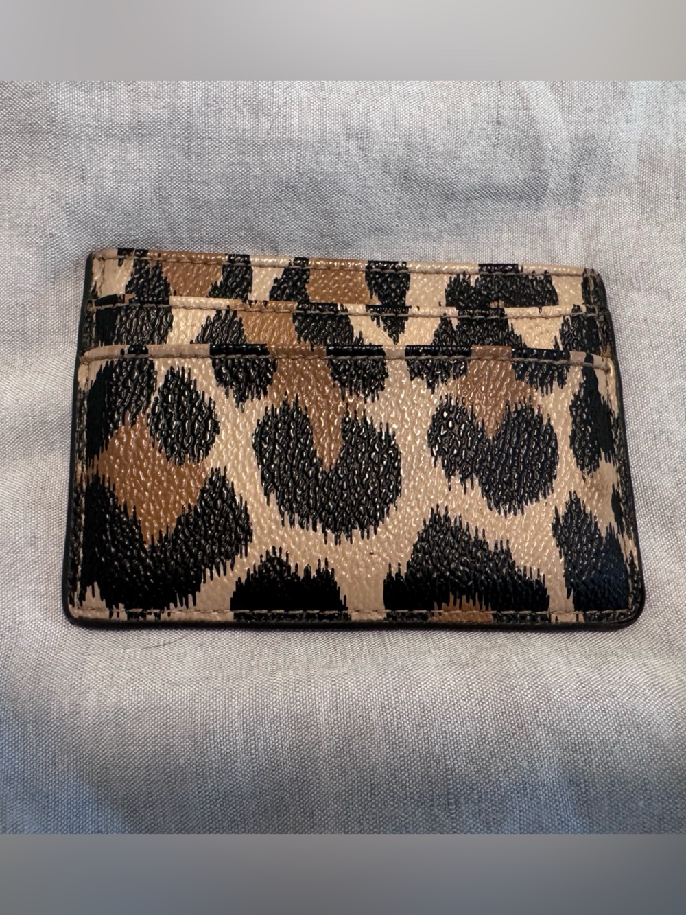 Kate Spade Leopard Print Card Holder - Tan and Black - Picture 2 of 3